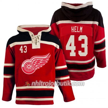 Män Ishockey Detroit Red Wings Darren Helm 43 Röd Sawyer Hooded Sweatshirt
